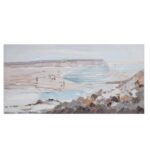 Quadro Tela Dipinto Blu Crema Spiaggia 120 X 2,80 X 60 Cm