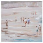 Quadro Tela Dipinto Blu Crema Spiaggia 120 X 2,80 X 60 Cm - immagine 2