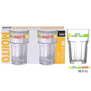 Set 2 Bicchieri Vetro Mojito 36,5 Cl