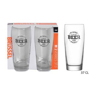 Set 2 Bicchieri Vetro Birra Brussel 37 Cl