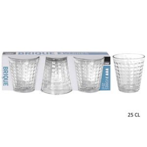 Set 3 Bicchieri Vetro Brique 25 Cl