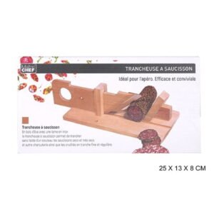 Affettatrice Per Salumi In Legno Con Lama Acciaio Inox 25x13x8 Cm