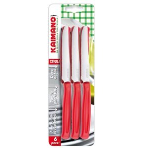Set 6 Coltelli Rossi Da Tavola Kaimano Dinamik