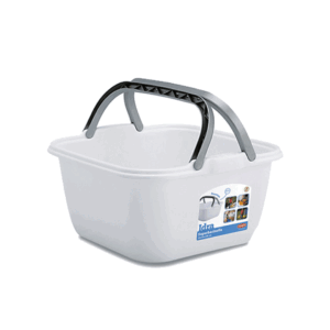 Bacinella Idra Quadrata In Plastica Con Manici Cm 35x35x18 Colori Assortiti