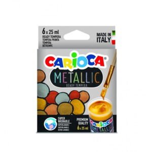 Scatola 6 Tempera 25 Ml Metallic Ready Carioca