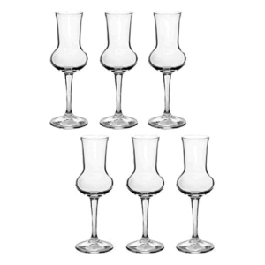 Confezione 6 Calici Riserva Grappa In Vetro 8.5cl