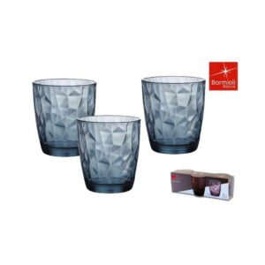 Set 3 Bicchieri Acqua Colore Azzurro 30 Cl Bormioli