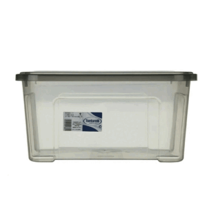 Contenitore Combi Box In Plastica Grafite Trasparente Con Coperchio Lt 13 Cm 37,7x27,7x18,8