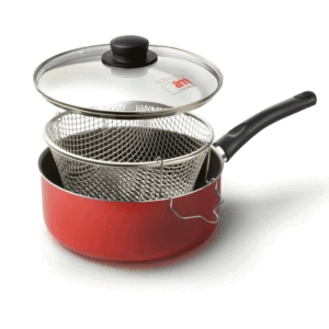 Friggitrice Antiaderente Con Cestello E Coperchio Cucina Sano Cm  24