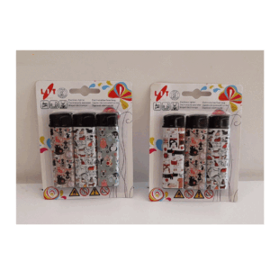Set 3 Accendini Per Sigaretta Ricaricabili Fantasie Assortite