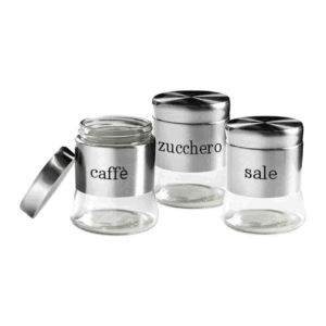Set 3 Barattoli 750 Ml In Acciaio Cm 11x14