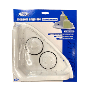 Mensola Angolare Ventosa Da Bagno Cm 25.5x25.5x7