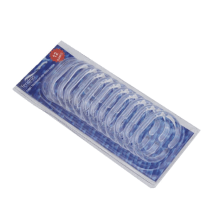 Set 12 Ganci Doccia In Plastica Trasparente Cm 2x9