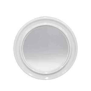 Specchio Rotondo Con Cornice In Plastica Bianca Cm 43