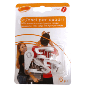 Confezione 6 Ganci Appendi Quadro