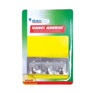 Set 3 Ganci In Metallo Adesivi