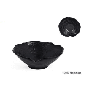 Coppa In Melamina Nera Forma Ostrica Cm 23.5x23x9.5