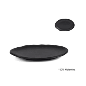 Piatto In Melamina Nero Ovale Cm 31x20,5x3,5