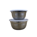 Set 2 Contenitori In Acciaio Con Coperchio Plastica - immagine 2