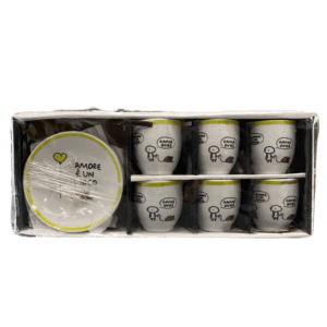 Confezione 6 Tazzine In Ceramica Decorazione Amore Assortite