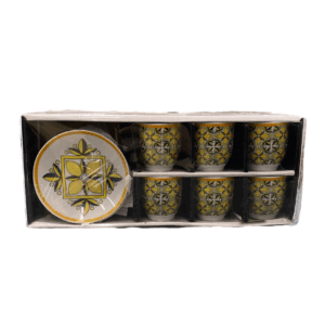 Confezione 6 Tazzine In Ceramica Decorazione Maioliche