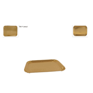Set 4 Vassoio Oro Cm 14x21.5