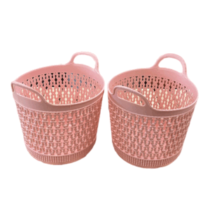Set 2 Cestini In Plastica Colori Assortiti