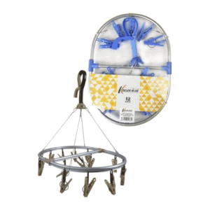 Stendino Alluminio Ovale Con 12 Pinze