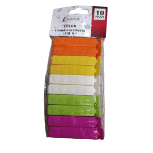 Set 10 Chiudisacchetto Colorati Cm 8