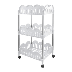 Carrello Dolly Portafrutta In Plastica Bianco