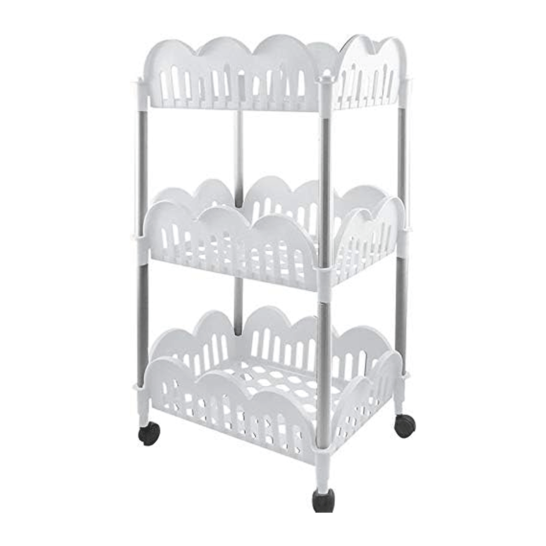 Carrello Dolly Portafrutta In Plastica Bianco - Emmepishop