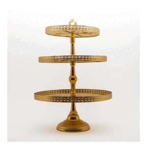 Alzatina Metallo 3 Piani Tonda 35x35x56 Oro