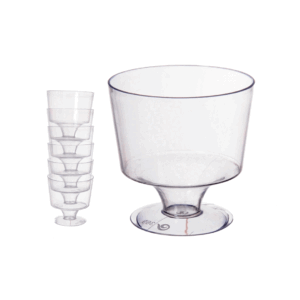 Set 6 Bicchierini Tondi In Plastica Trasparente Cm 5.5