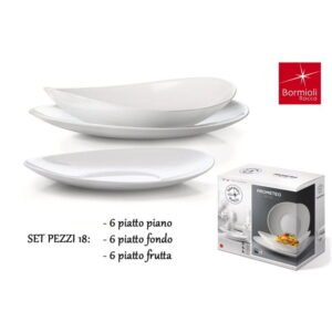 Servizio Piatti Tavola 18 Pezzi Prometeo Bianco Bormioli R.