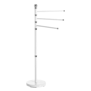 Portasciugamano Da Terra 3 Bracci In Acciaio Bianco Cm 90x30x9