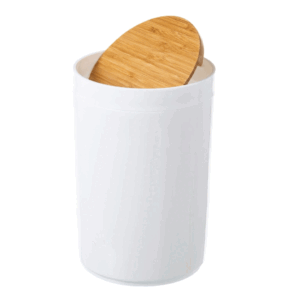 Cestino - Pattumiera Bambu Bianco LT 5 Cm 18x18x27