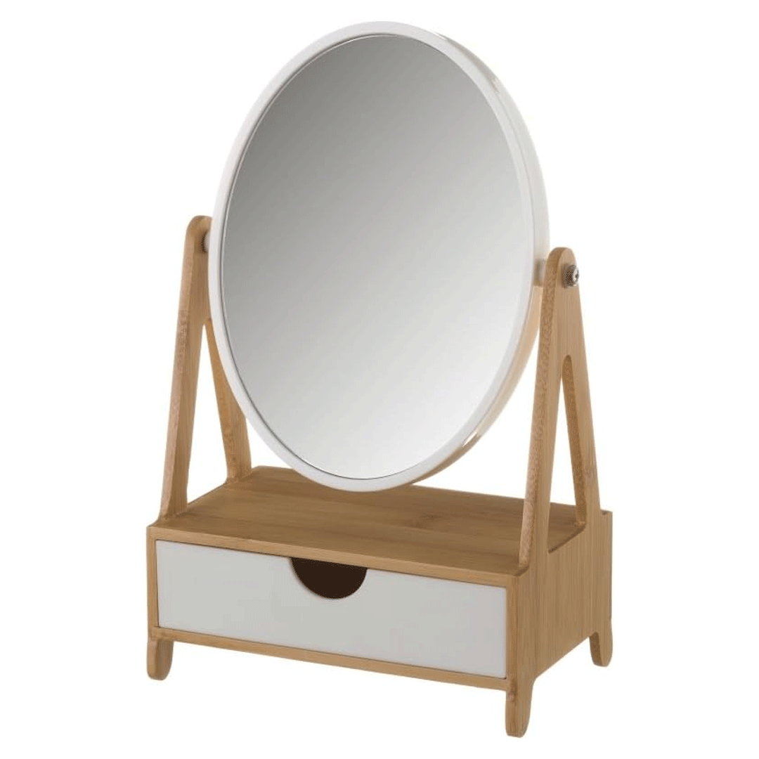 Specchio Portagioie Bambù Cm 17.3x10.5x27.5 - Emmepishop