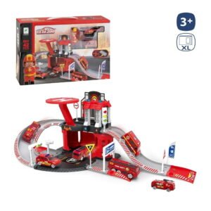 Garage Pompieri Con Due Auto In Metallo