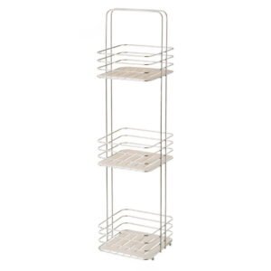 Scaffalatura 3 Scaffali Metal/Pp Beige 20,00 X 20,00 X 83,00 Cm