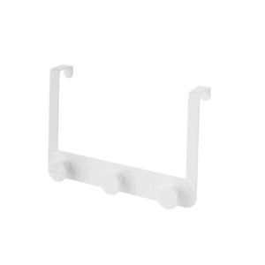 Attaccapanni Porta Con 3 Ganci In Metallo Bianco Cm 30x20x8.5