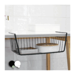 Cestino Ripiano Appeso In Metallo Nero 40x24.5x14.5 Cm - immagine 2