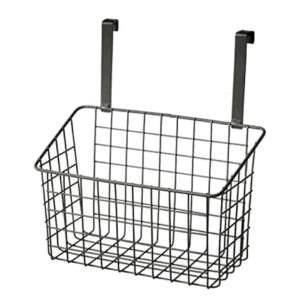 Cestino Appeso Per Porte In Metallo Nero Cm 22x28x12