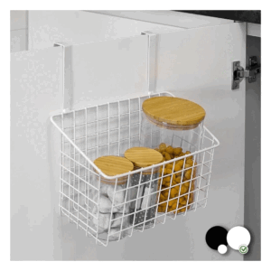 Cestino Appeso Per Porte In Metallo Bianco Cm 26x28x17