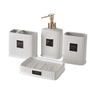 Set Da Bagno In Ceramica Bianco