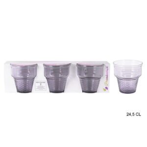 Set 3 Coppe Vetro Mini Cono Gelato 24,5 Cl