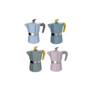 Caffettiera 6 Tazze Moka Fascia Colori Assortiti