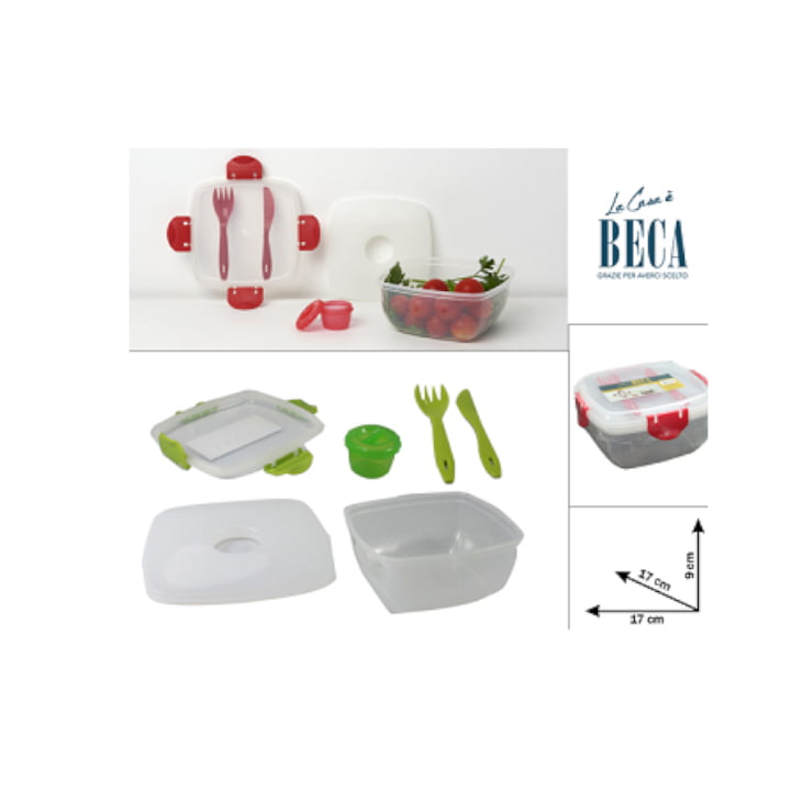 Porta Pranzo In Plastica 3 Posti 120cl Cm 24x15x5 - Emmepishop