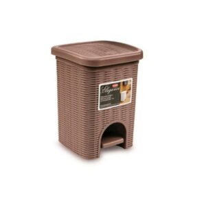 Pattumiera Bagno Elegance Coperchio A Pedale 6 Lt. Tortora CM 20.5X20.5XH28