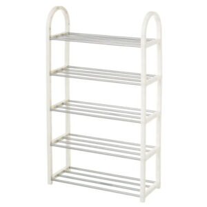 Scarpiera 5 Ripiani Bianco 50 X 19 X 82 Cm