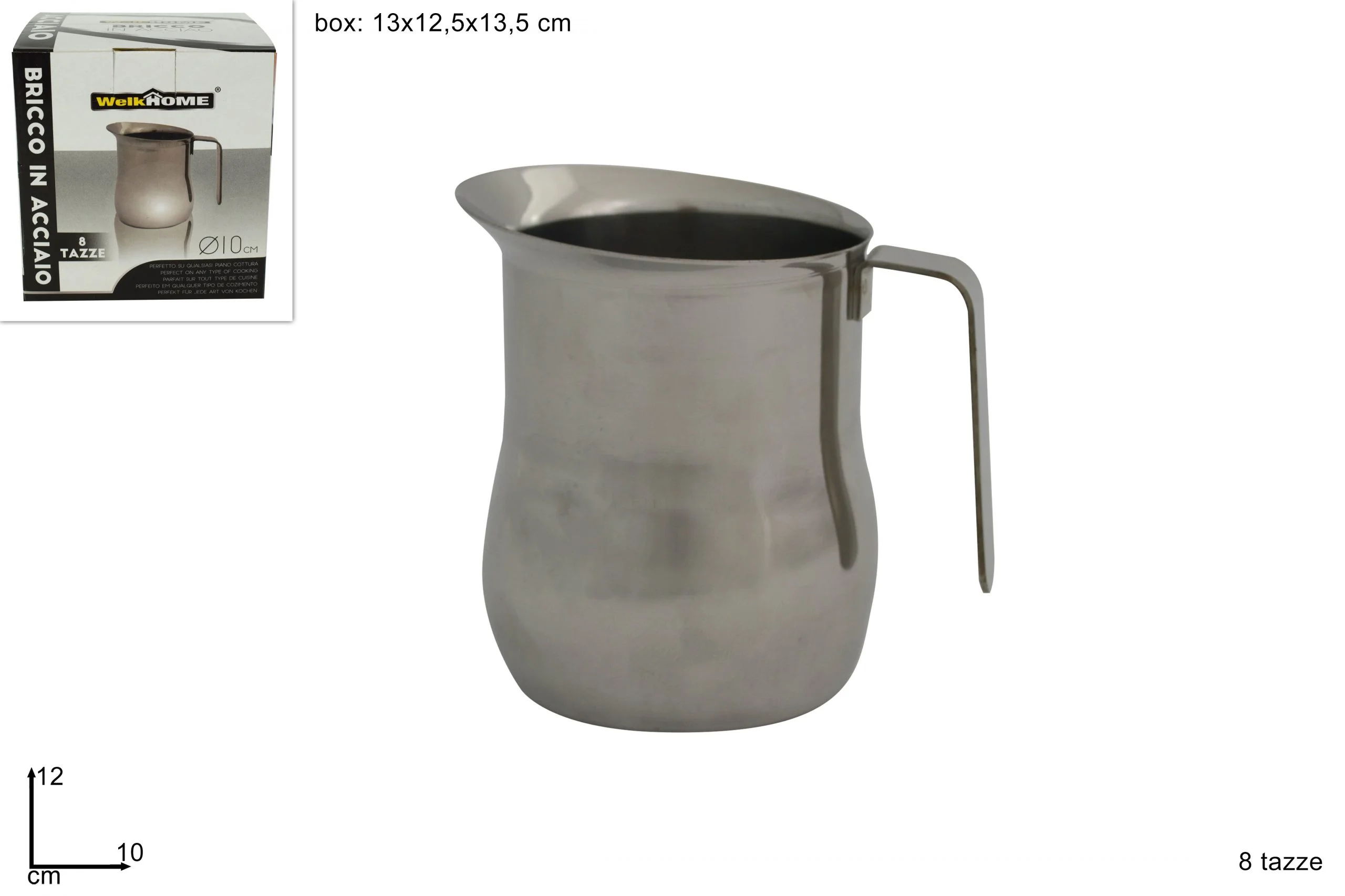 Bricco Latte In Acciaio 8 Tazze